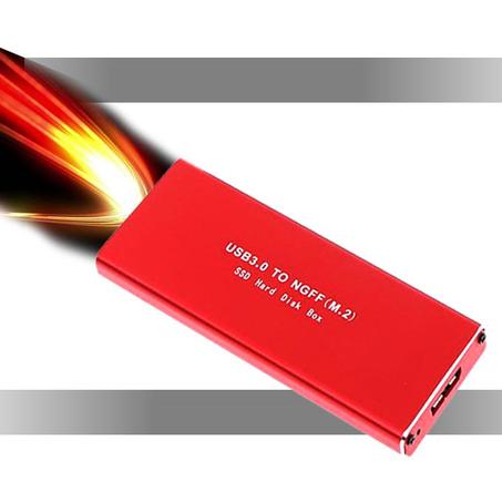 Adaptateur De Boîtier Externe USB 3.0 à M.2 SSD To NGFF Boîtier De Stockage En Aluminium Rouge