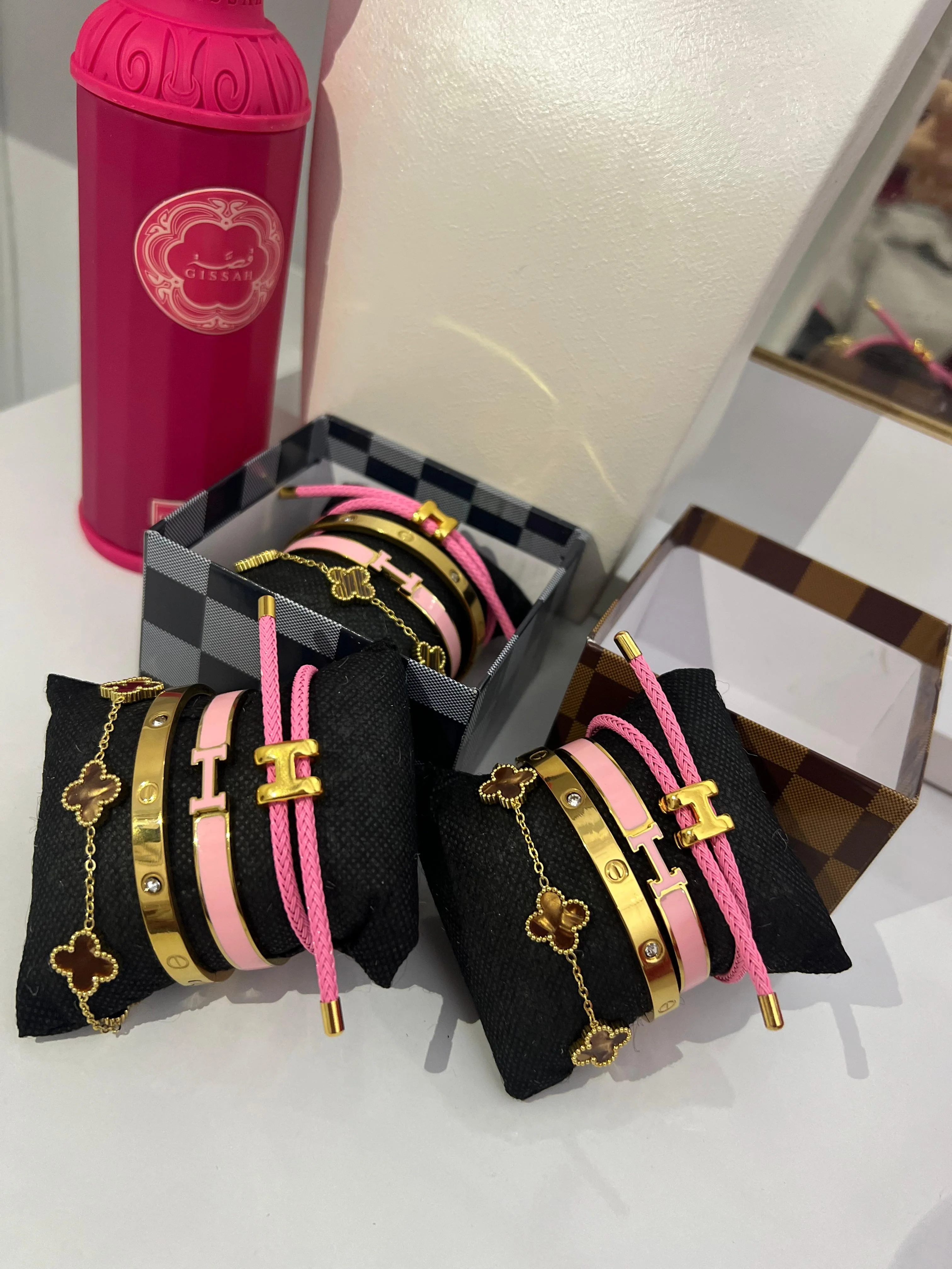 PACK  EN ROSE ACIER INOXIDABLE