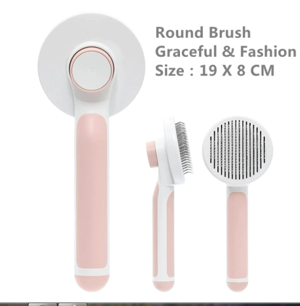 Pumpkin Pet Brush, Self Cleaning Slicker Brush for Shedding Dog&Cat