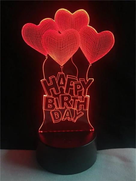 lampe led 3d happy birthday