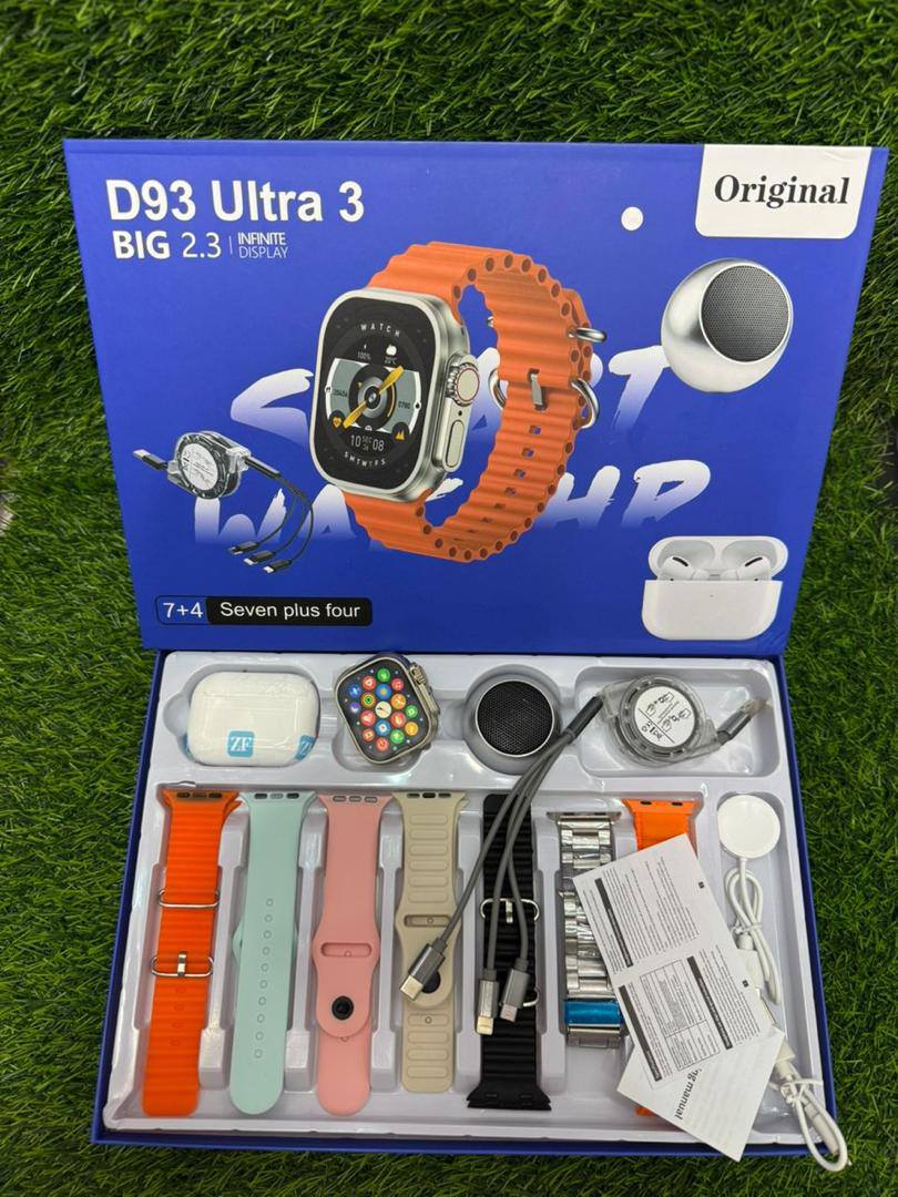 ساعة ذكية  مقاومة للماء وبطارية كبيرة عالية الجودة    - D93 Ultra 3