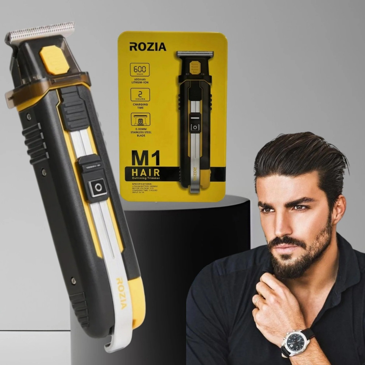 ماكينة قص الشعر الاحترافية بانورا الصفراء ROZIA M1