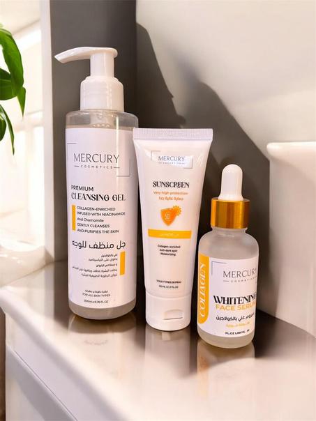 🌸 مجموعة العناية بالبشرة من Mercury Cosmetics لنظارة و شباب الوجه 🌸