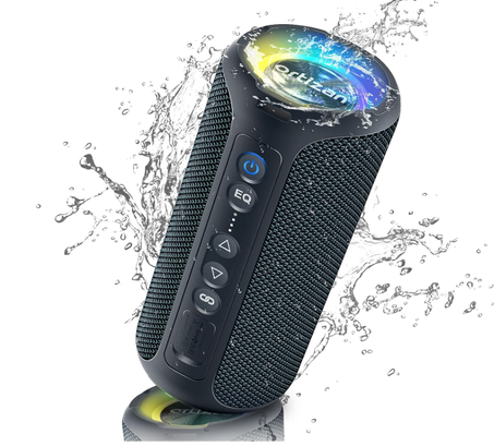 سماعة بلوتوث لاسلكية محمولة مضادة للماء، مصممة لتوفير تجربة صوتية مميزة.