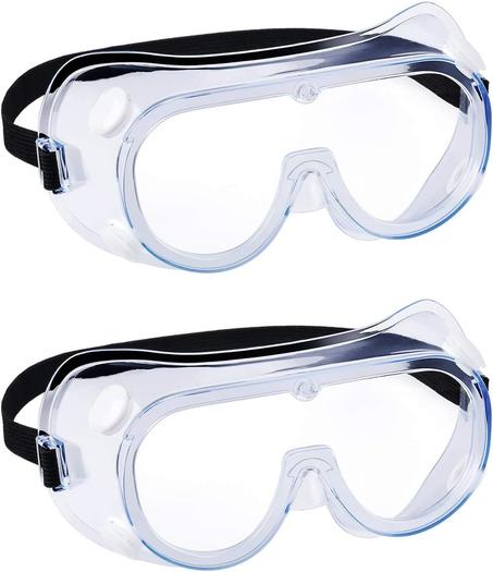 YunTuo Paquete de 2 gafas de seguridad, ajustables, ligeras, antivaho protectoras, protección ocular, color blanco