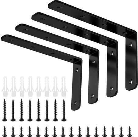 YUMORE Soporte en L, 5 x 3 pulgadas, carga máxima: 35 lb/15 kg de acero inoxidable resistente, soporte de esquina para esquina de ángulo recto