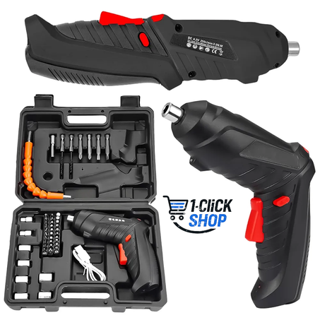 المفك الكهربائي القابل للشحن مع 46 قطعة - cordless screwdriver