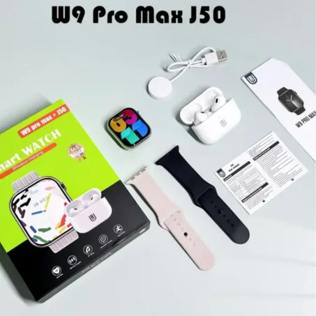 smart watch w9 pro max and air pods j50