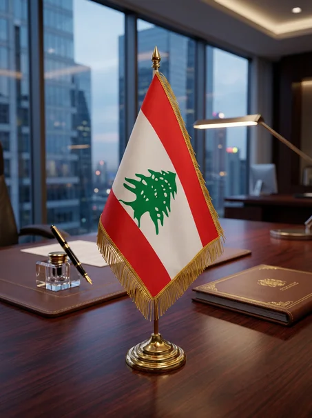 Drapeau de Bureau Prestige – Liban (40 cm)