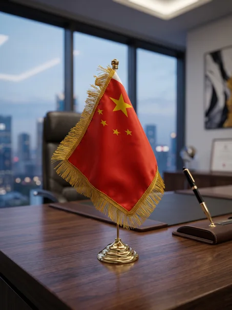 Drapeau de Bureau Prestige – Chine (40 cm)