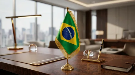 Drapeau de Bureau Prestige – Brésil (40 cm)