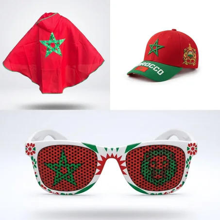 Pack Mini Lion de l’Atlas 🦁🇲🇦 (3 Pièces : Selham marocain, Casquette, Lunettes )