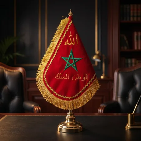 Drapeau de Bureau Royal du Maroc – « Dieu, la Patrie, le Roi »