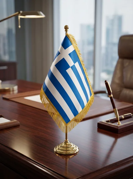 Drapeau de Bureau Prestige – Grèce (40 cm)
