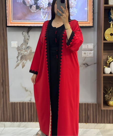 👑 قفطان من قطعتين بألوان متناسقة – أناقة تجمع بين الفخامة والانسجام