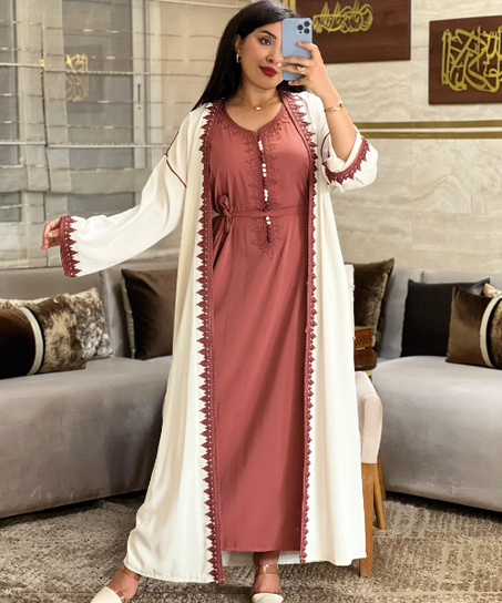 👑 قفطان مغربي من قطعتين – أناقة مزدوجة