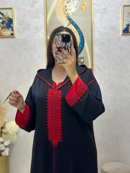 جلابة هماوية مخزانية دوبْياس مطروزة + قميص تحتاني.. أناقة كاملة بثمن يهبل 💃✨