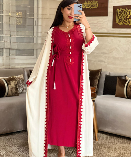 👑 قفطان مغربي من قطعتين – أناقة مزدوجة