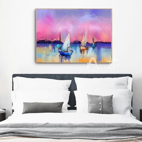 Voiliers au coucher du soleil