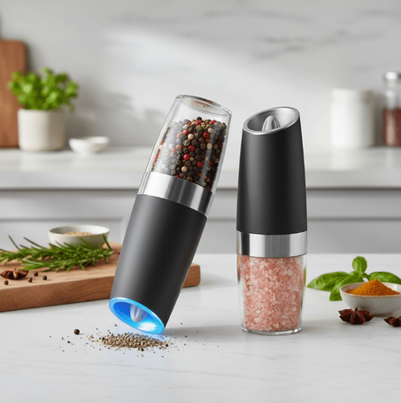 طاحونة ملح وفلفل ذكية 2-في-1