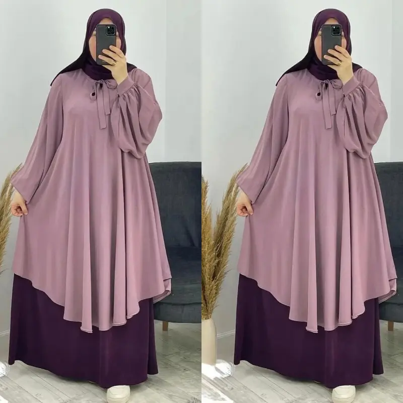 شال + صاية + عباية توب كريب روزا