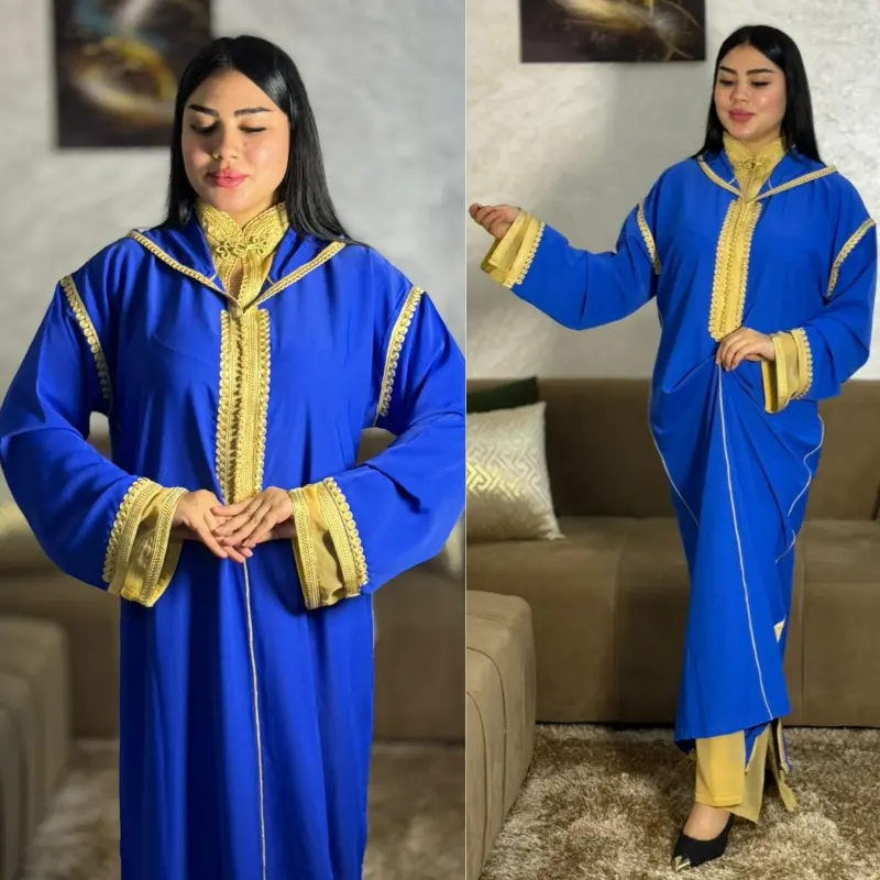جلابة توب كريب بالسفية و العقاد + موسلين