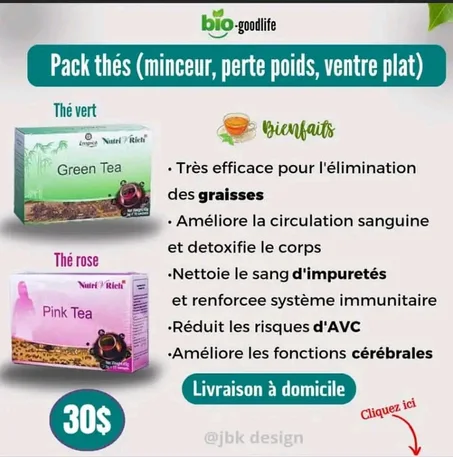ACK THÉ MINCEUR ( thé rose et thé vert )