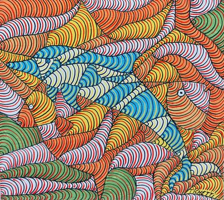 A small painting by the visual artist Nour Eddine Tichetti