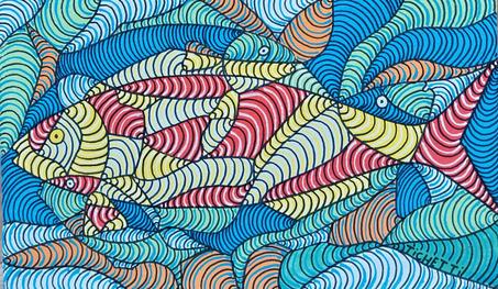 A small painting by the visual artist Nour Eddine Tichetti