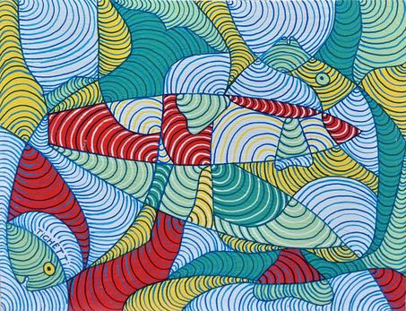 A small painting by the visual artist Nour Eddine Tichetti