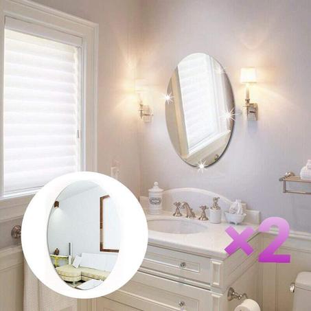(2pcs) مرآة السحرية لاصقة في الحائط