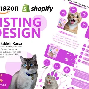 Amazon A+ Content Templates, Cat Treats EBC Design (Canva Editable)