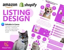 Amazon A+ Content Templates, Cat Treats EBC Design (Canva Editable)
