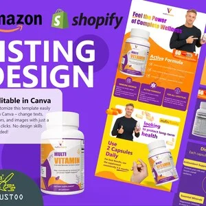 Amazon A+ Content Canva Template, EBC Design (Editable)