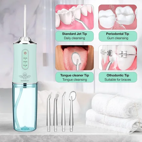 جهاز تنظيف الأسنان بالماء الكهربائي