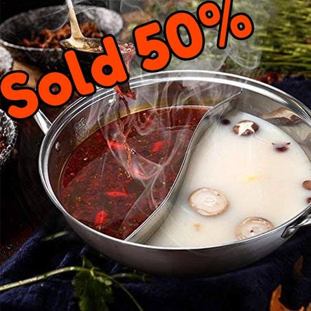 طنجرة المزدوجة من فوندو هوت بوت