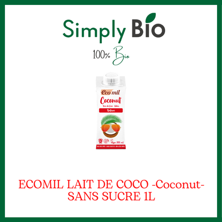 ECOMIL LAIT DE COCO -Coconut-SANS SUCRE 1L