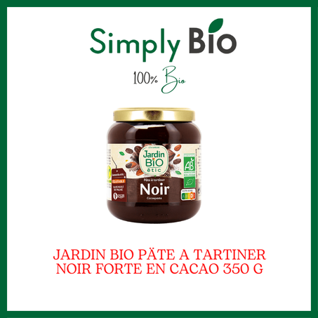 JARDIN BIO PÄTE A TARTINER NOIR FORTE EN CACAO 350 G