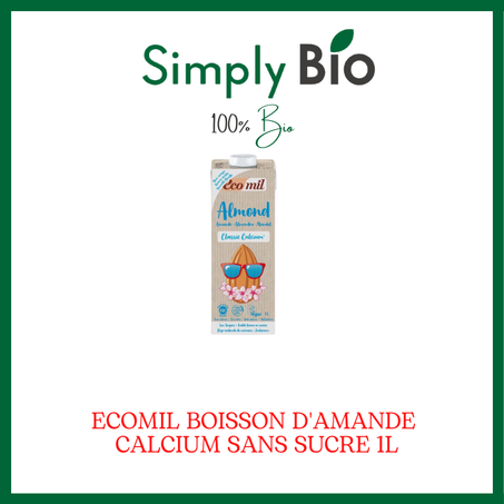 ECOMIL BOISSON D'AMANDE CALCIUM SANS SUCRE 1L