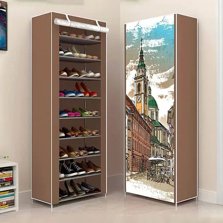 خزانة أحذية من 9 طبقات مع صور ثلاثية الأبعاد