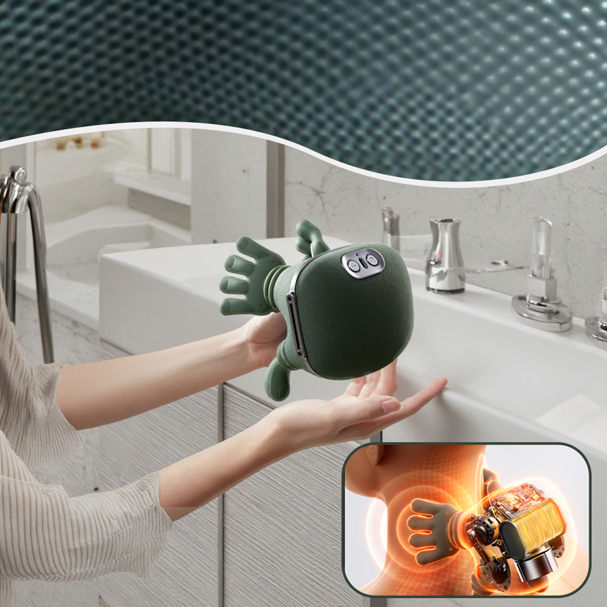 جهاز تدليك الكتف والرقبة مع التركيز على عضلات الرقبة والعضلات شبه المنحرفة