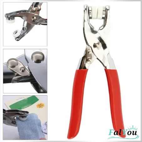 مجموعة مشابك الأزرار المعدنية مع ألة لتسهيل التركيب