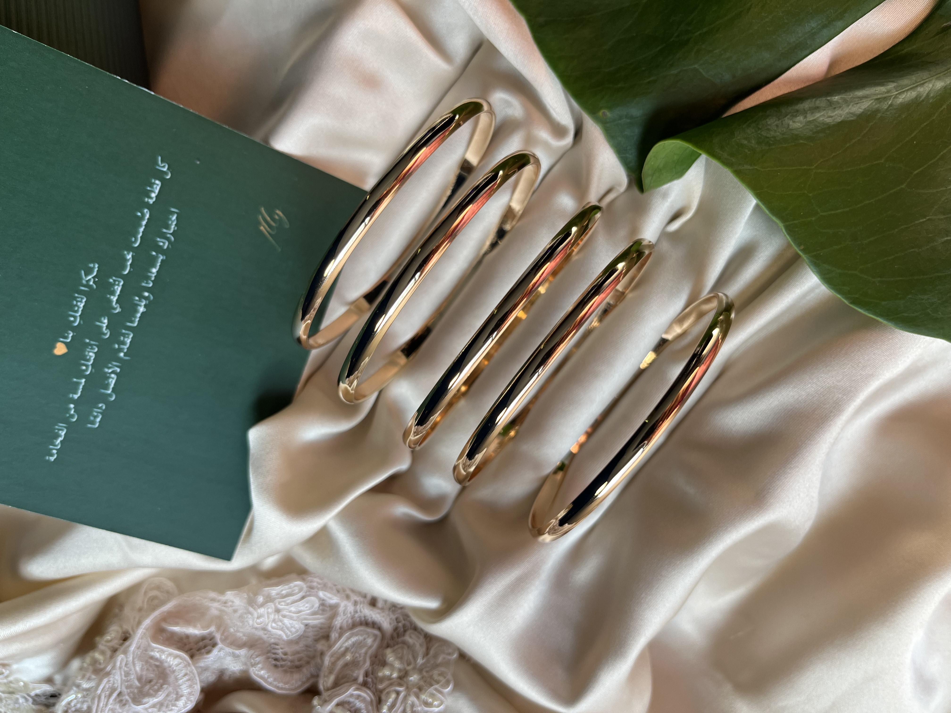 5 Bracelets rose gold chic