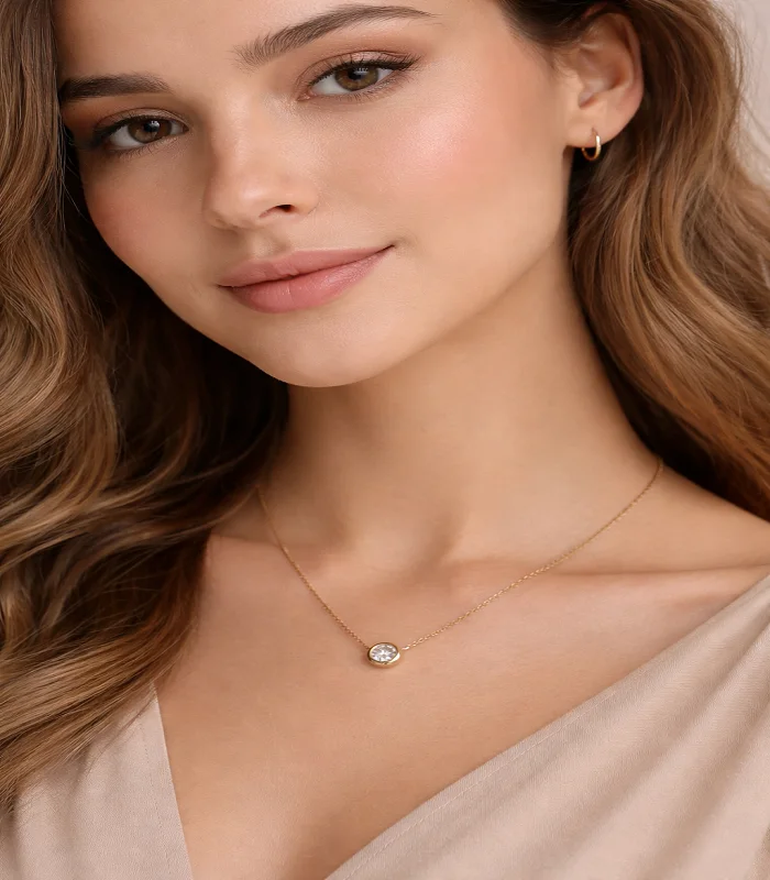 Collier Fine AG avec Zircone