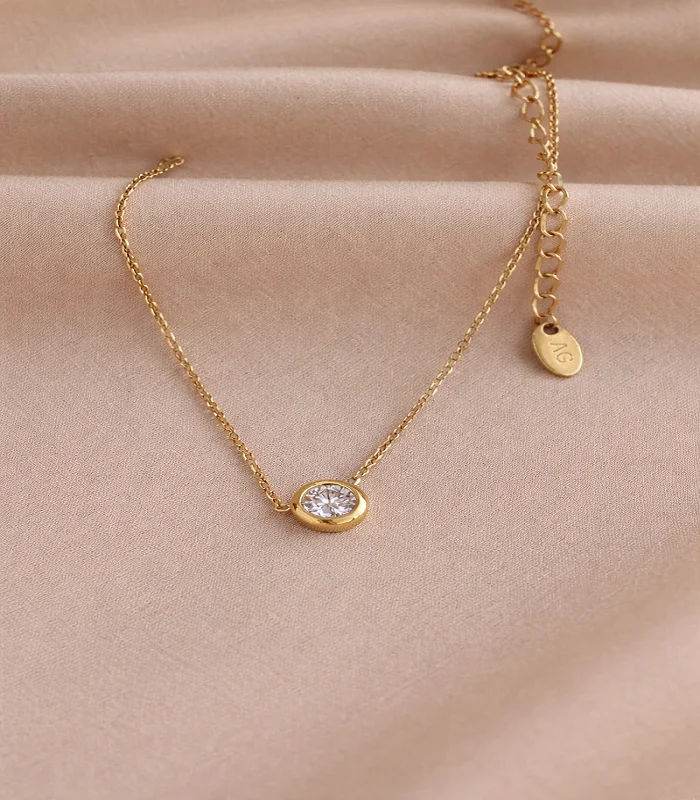 Collier Fine AG avec Zircone