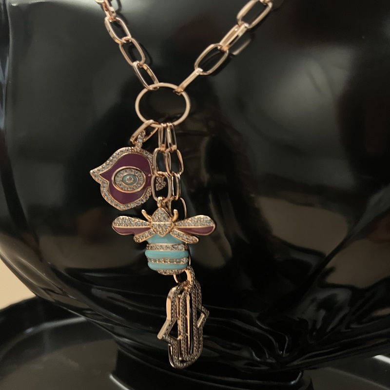 Sautoir + Boucle Nahla Rose Gold