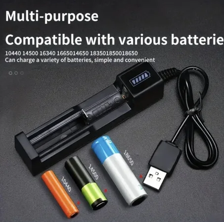 Chargeur de batterie universel 18650 V, adaptateur de charge, USB, intelligent, 1 emplacement, lithium, 24.com, Eddie ion, 3.7