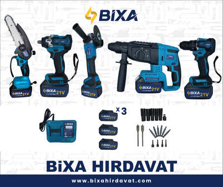 5li Set Kırıcı Delici Hilti Taşlama Somun Sıkma Budama Akülü Vidalama