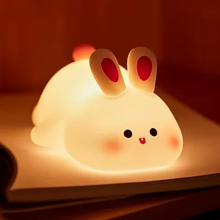 مصباح الأرنب الليلي القابل للشحن – 3 درجات إضاءة 🐰💡