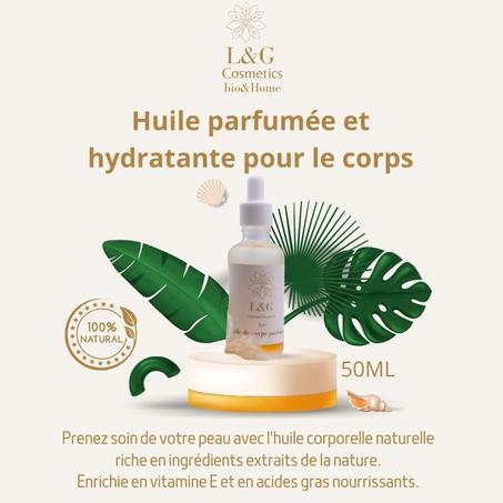 Huile parfumée et hydratante pour le corps